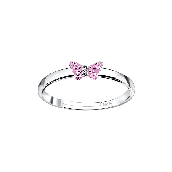 Silver Butterfly Adjustable Ring - 7972
