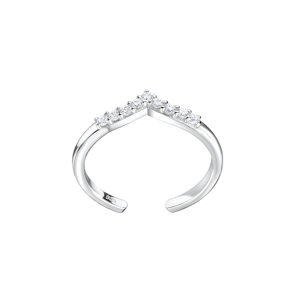 Silver Chevron Toe Ring - 8137