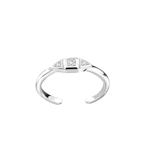 Silver Geometric Toe Ring - 8139