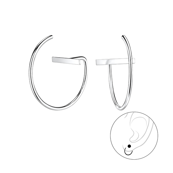 Silver Bar Ear Huggers - 5312