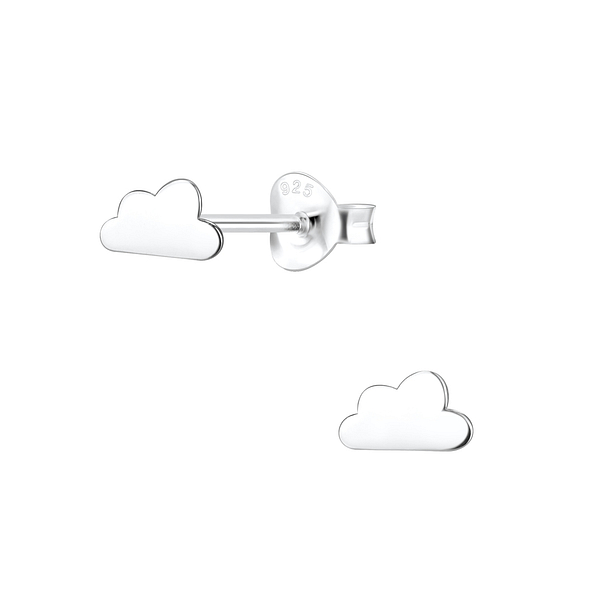 Silver Cloud Stud Earrings - 7002