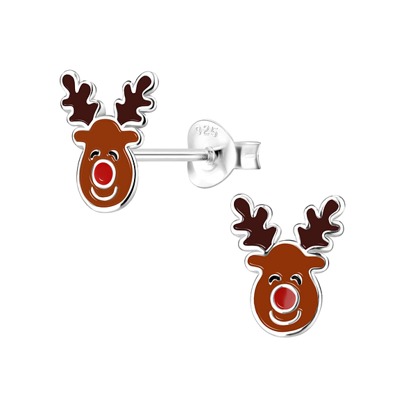 Silver Reindeer Stud Earrings - 8364 Silver Reindeer Stud Earrings - 8364
