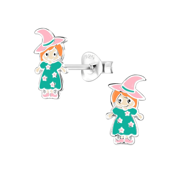 Silver Witch Stud Earrings - 8325