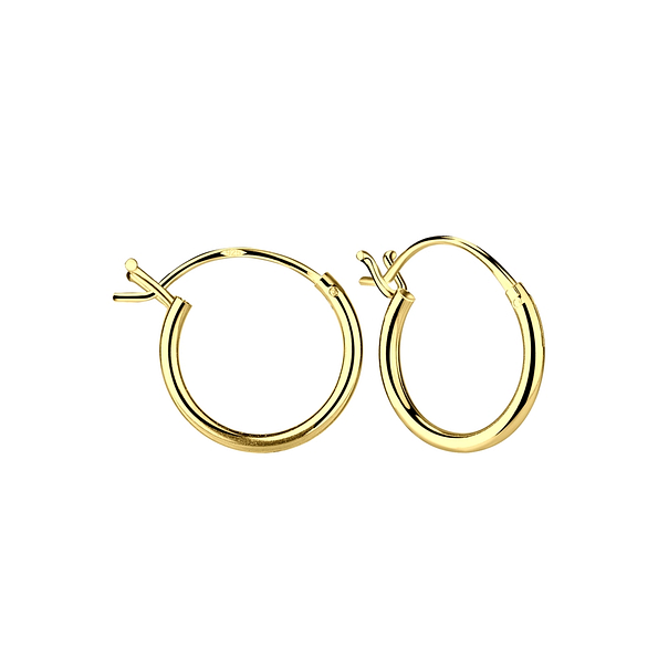 12mm Silver French Lock Hoop Earrings - 8315
