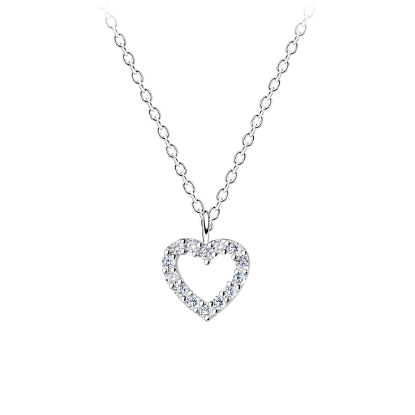 Silver Heart Necklace - 8310