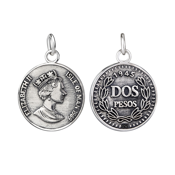 Silver Coin Pendant - 8346