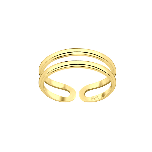 Silver Double Line Adjustable Toe Ring - 7840