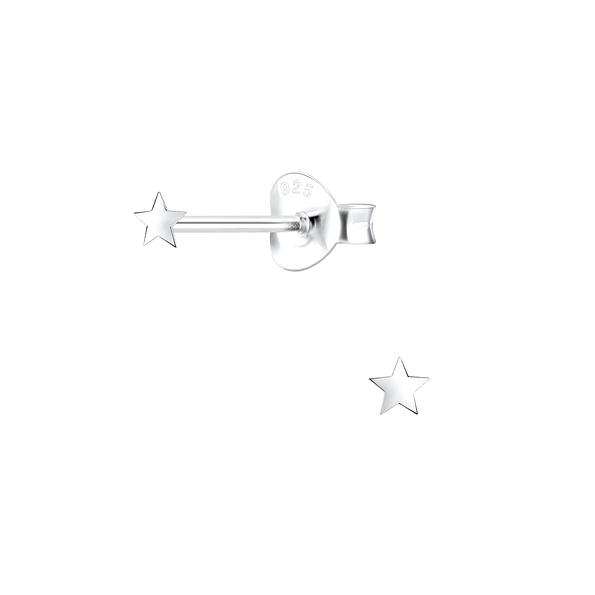 Silver Star Stud Earrings - 8489 Silver Star Stud Earrings - 8489
