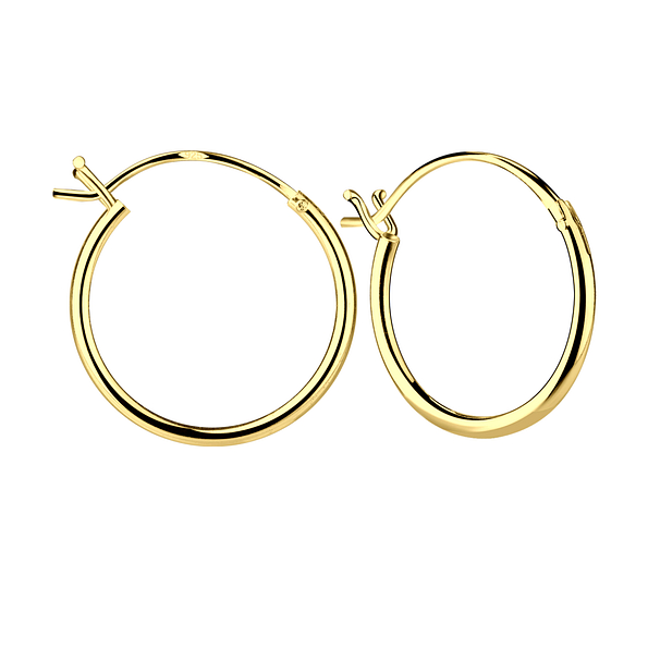 16mm Silver French Lock Hoop Earrings - 8498