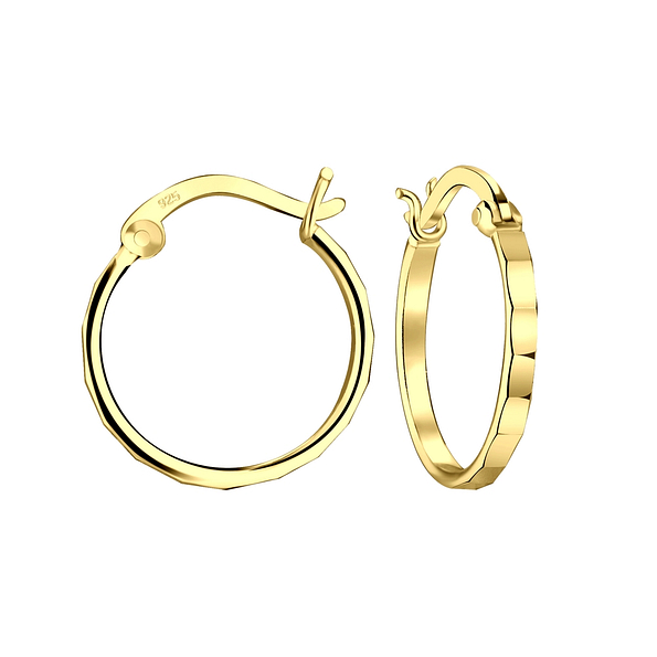 16mm Silver French Lock Hoop Earrings - 8496