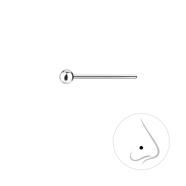 2mm Silver Ball Nose Stud - 1591