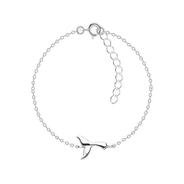 Silver Whale Tail Bracelet - 8604