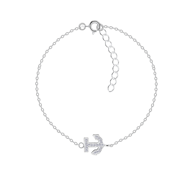 Silver Anchor Bracelet - 8609