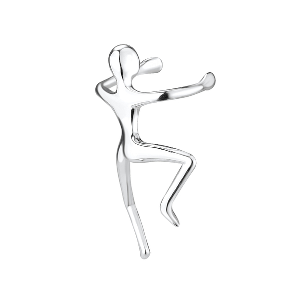 Silver Climbing Man Ear Cuff - 7588
