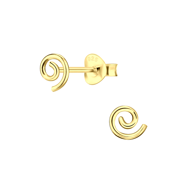 Silver Spiral Stud Earrings - 6846
