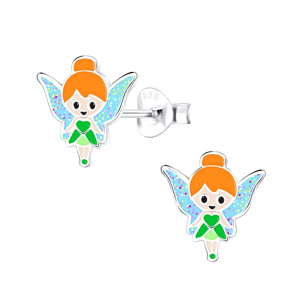 Silver Fairy Stud Earrings - 9042