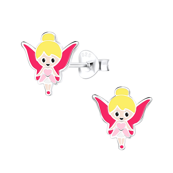 Silver Fairy Stud Earrings - 9044