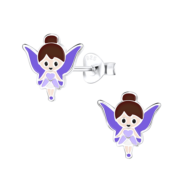 Silver Fairy Stud Earrings - 9043