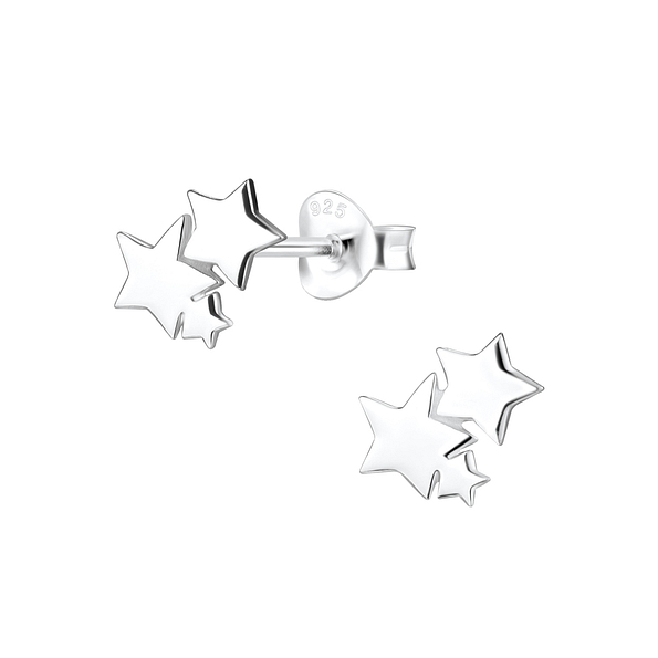 Silver Star Stud Earrings - 7751