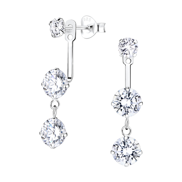 Silver Triple Round Ear Jacket - 5331