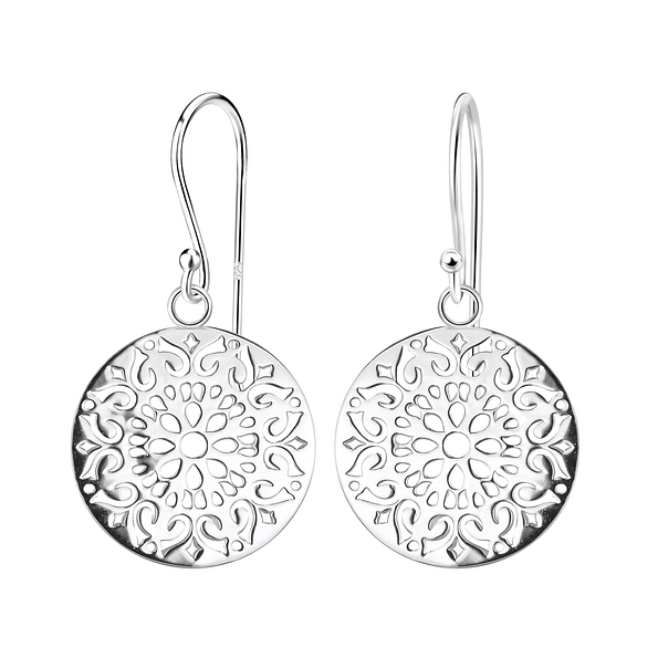 Silver Filigree Earrings - 8338