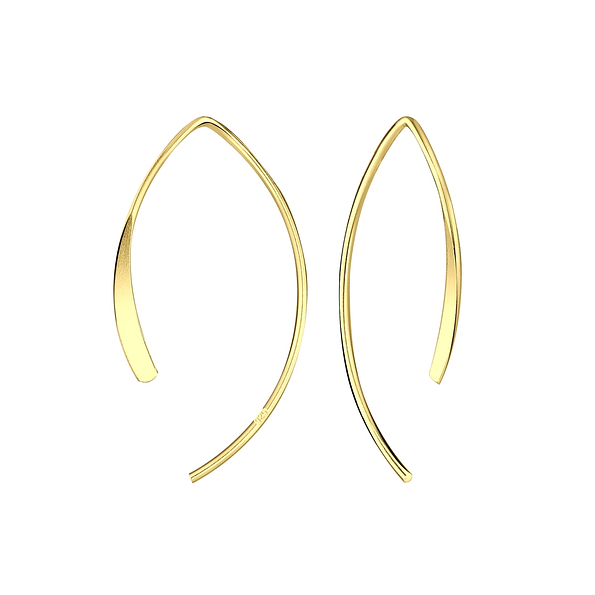 Silver Patterned Thread Through Earrings - 8739