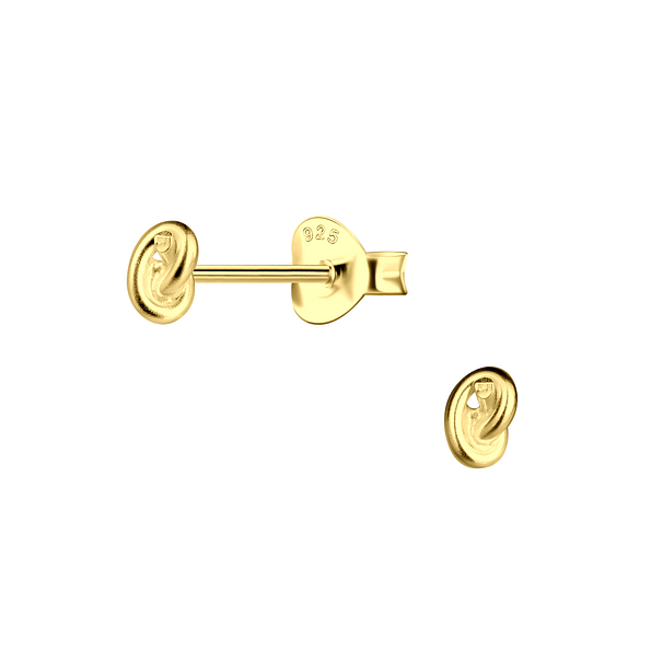 Silver Knot Stud Earrings - 4835