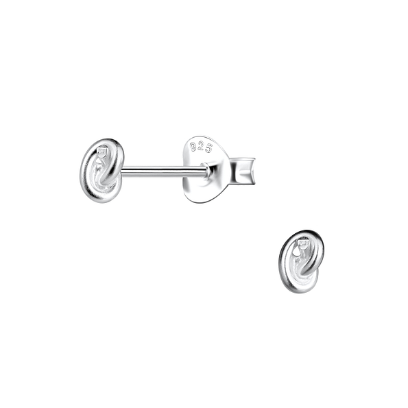 Silver Knot Stud Earrings - 4966 Silver Knot Stud Earrings - 4966