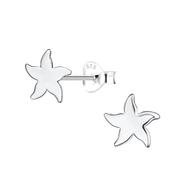 Silver Starfish Stud Earrings - 8098