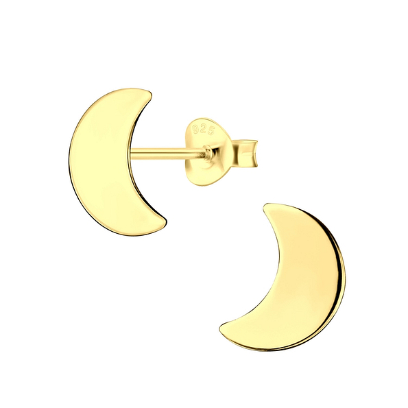Silver Moon Stud Earrings - 4859 Silver Moon Stud Earrings - 4859