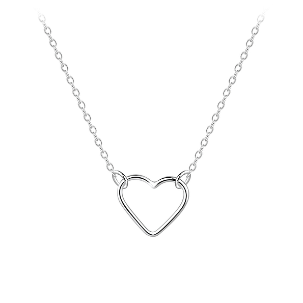 Silver Heart Necklace - 8905