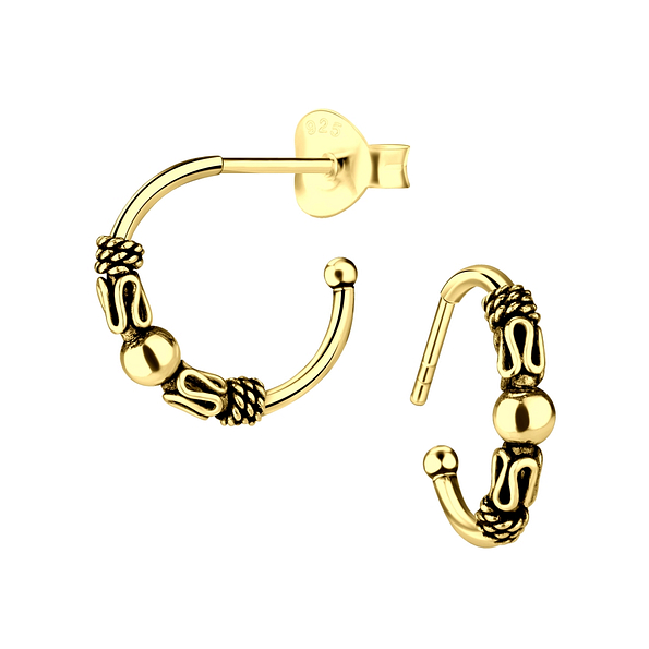 Silver Bali Stud Earrings - 8994