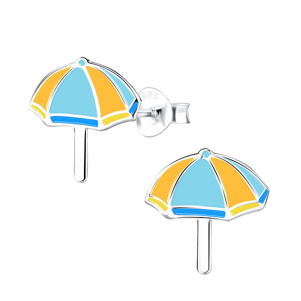 Silver Umbrella Stud Earrings - 8998