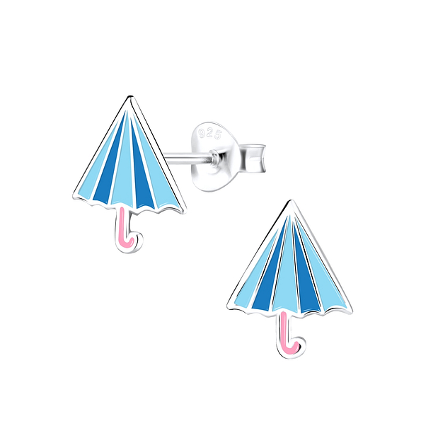 Silver Umbrella Stud Earrings - 9004