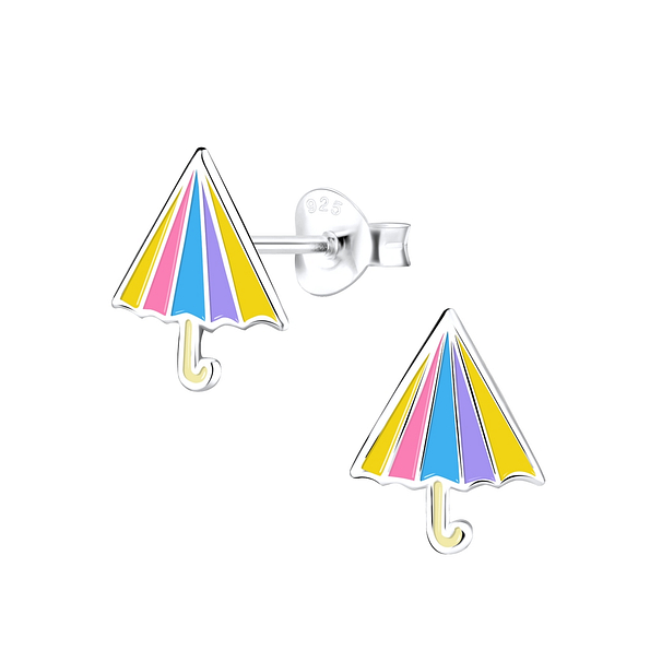 Silver Umbrella Stud Earrings - 9005