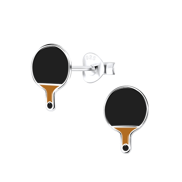 Silver Table Tennis Stud Earrings - 9067