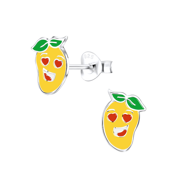 Silver Mango Stud Earrings - 9112