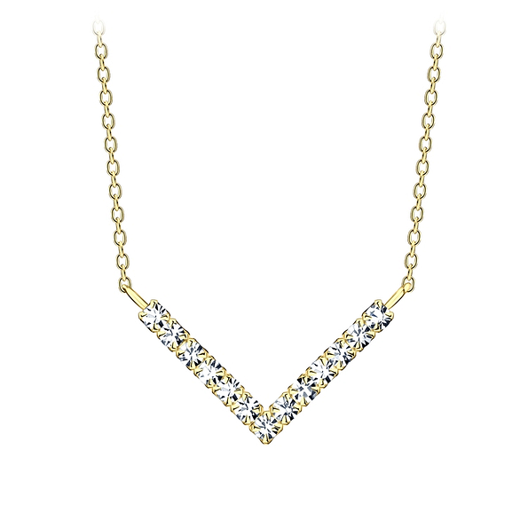 Silver Chevron Necklace - 8940