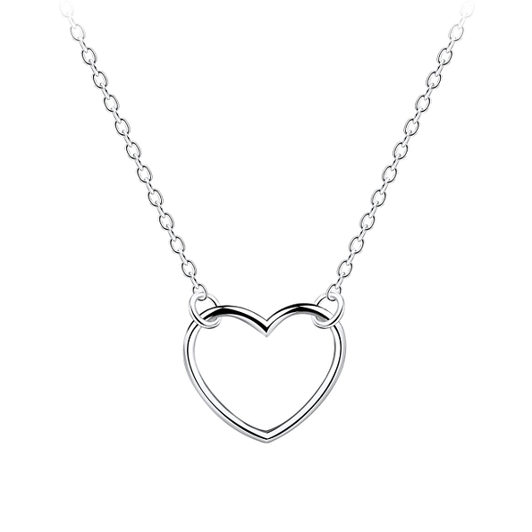 Silver Heart Necklace - 8965