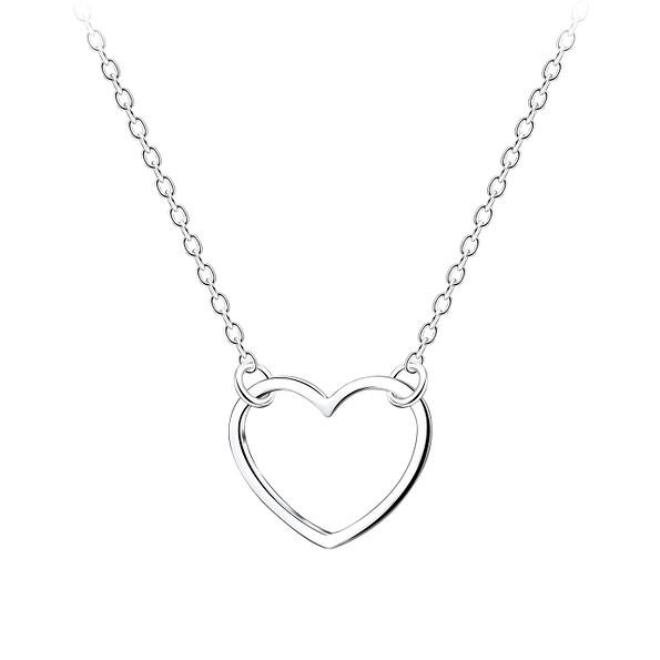 Silver Heart Necklace - 8966
