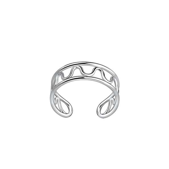 Silver Wave Ear Cuff - 9206
