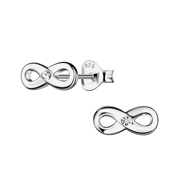 Silver Infinity Stud Earrings - 9165