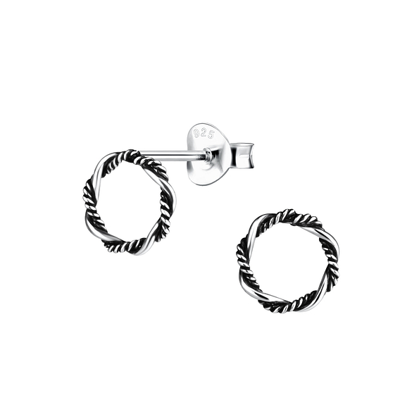 Silver Twisted Stud Earrings - 9226 Silver Twisted Stud Earrings - 9226