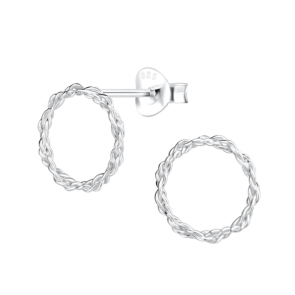 Silver Twisted Stud Earrings - 9243 Silver Twisted Stud Earrings - 9243