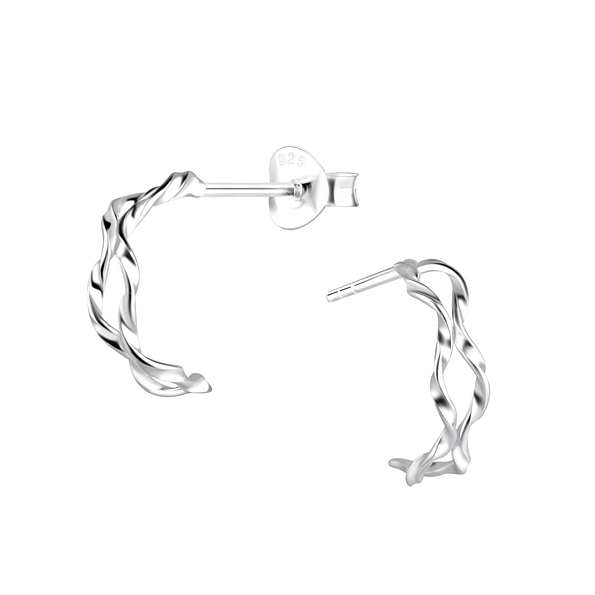 Silver Twisted Stud Earrings - 9246 Silver Twisted Stud Earrings - 9246