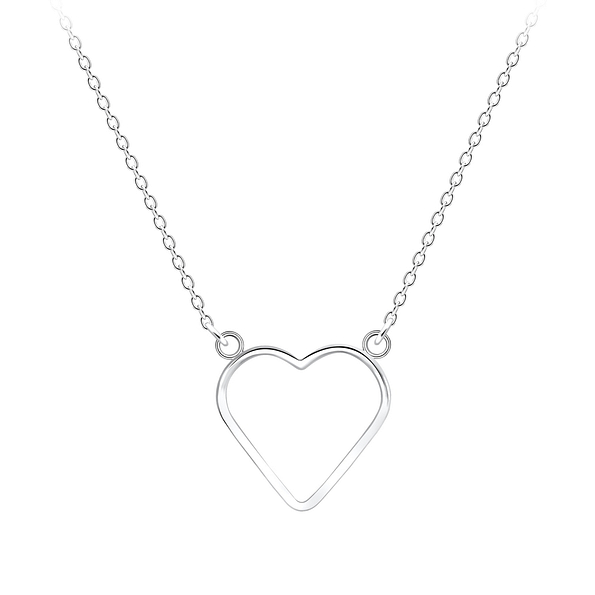 Silver Heart Necklace - 9171