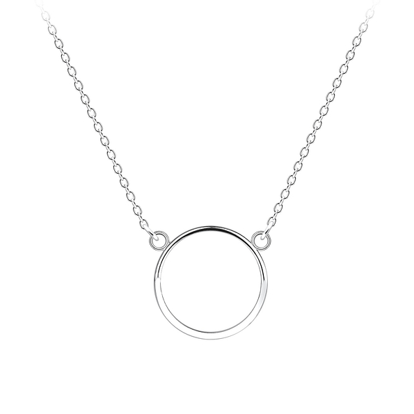 Silver Circle Necklace - 9172