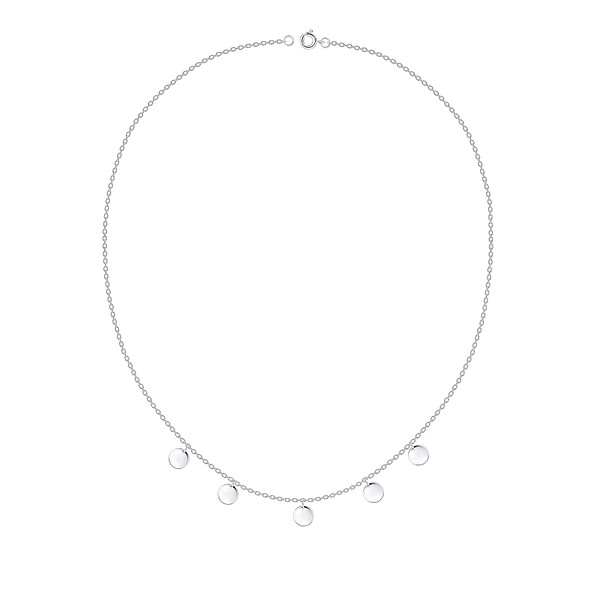 Silver Round Necklace - 8961