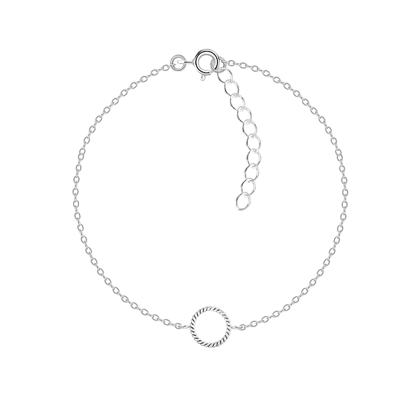 Silver Twisted Circle Bracelet - 9176