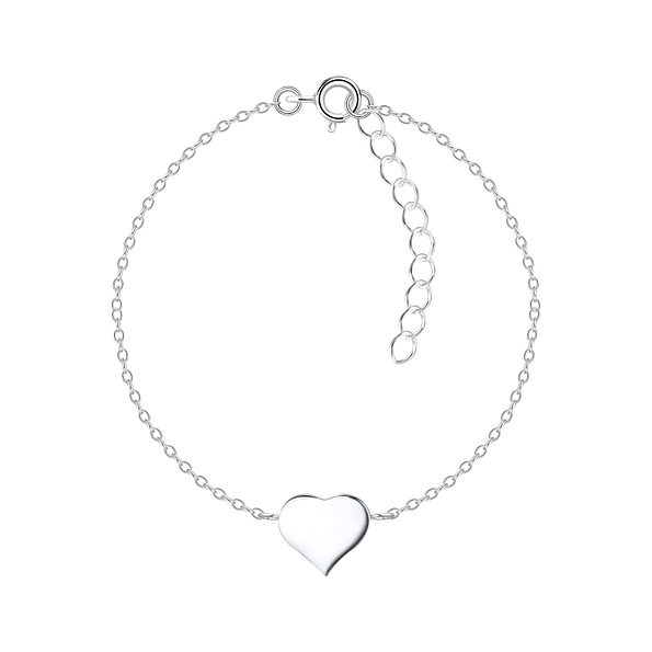 Silver Heart Bracelet - 8696